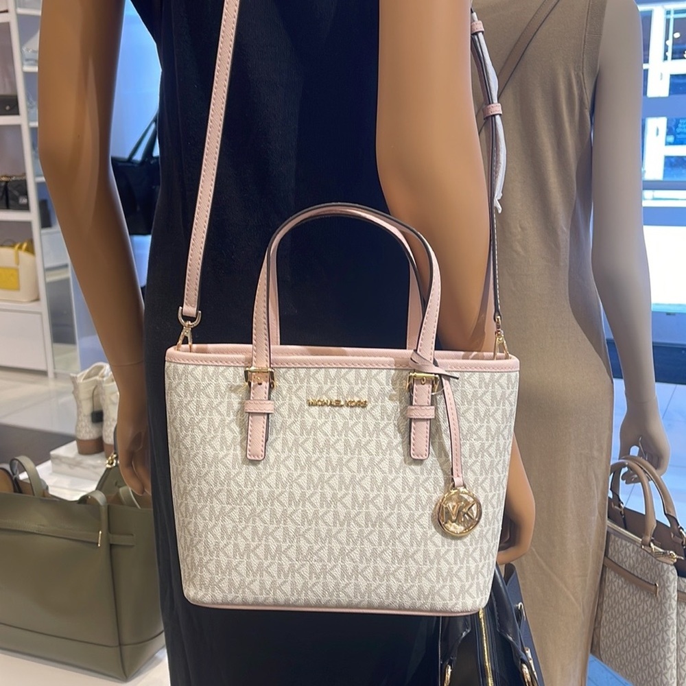 MICHAEL KORS 
Jet Set Travel Extra-Small Logo Top-Zip Tote Bag
Powder Blush
NWT